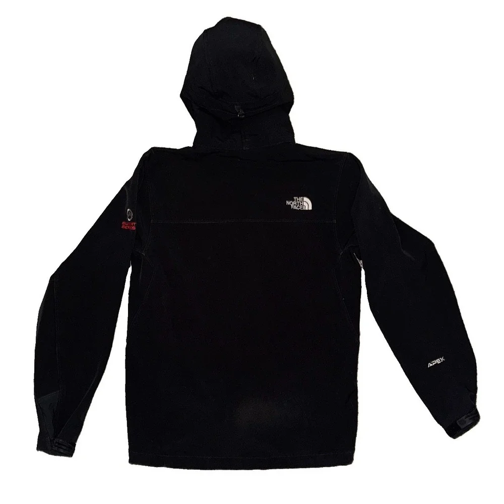2007 The North Face Summit Series Apex Softshell Black Jacket Hooded Mens S VTG